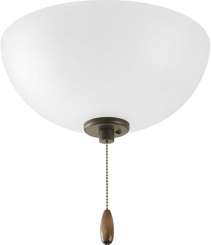 Progress Lighting 2-Light Ceiling Fan Light, Bravo Collection, Indoor, P2650-01WB, Antique Bronze, Brushed Nickel