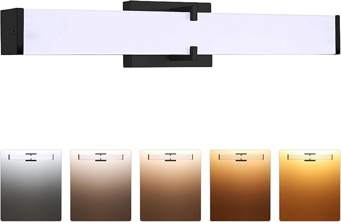 Bathroom Vanity Light 2700/3000/3500/4000/5000k Dimmable, Black Modern Matte for Vanity Lighting Over Mirror LED, 32 inch IP44 36W Equivalent to Incandescent 300W, ETL Listed (1 Pack)