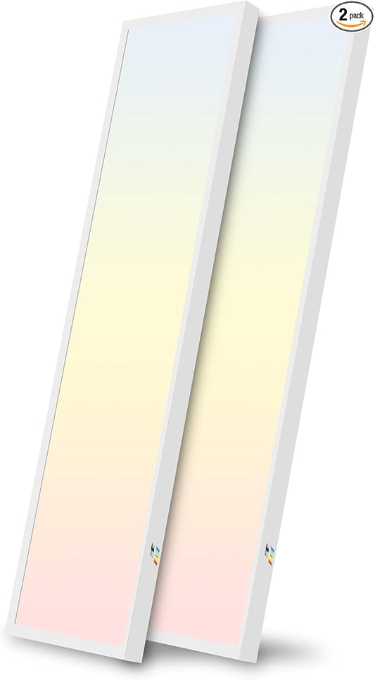 hykolity 1x4 FT LED Flat Panel Light,4800lm 48W Dimmable Edge-Lit Ceiling Lighting Fixture. 3000K/4000K/5000K Built-in Driver Surface Flush Mount Lights for Kitchen Garage,2 Pack