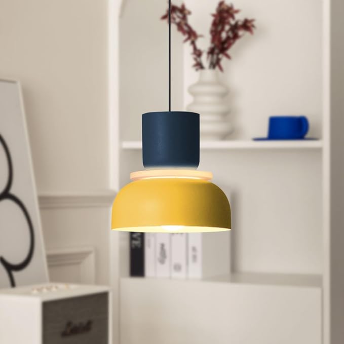 Modern Industrial Pendant Light Macaron Color Barn Style Mid Century Hanging Light Fixture with Aluminum Shade Chandelier Nordic Colorful Ceiling Pendant Lights for Dining Room Kitchen