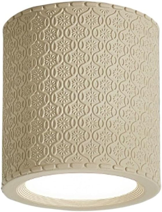 KISAD Close to Ceiling Lights Nordic Resin Ceiling Light Mini Flush Mount Ceiling Lamp Cream Style Hallway Lighting Fixture Minimalism Ceiling Downlight(Milk Coffee Color)