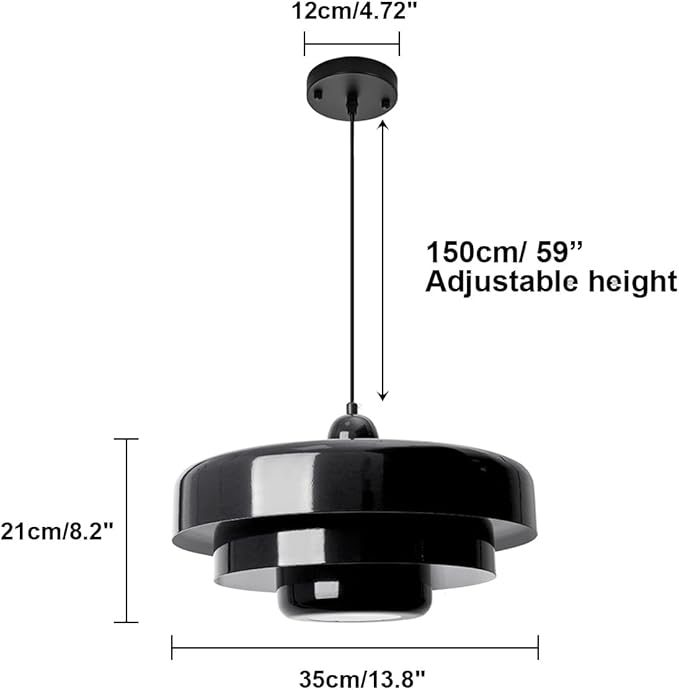 2-Pack Black Pendant Lights, Adjustable Industrial Farmhouse Hanging Lamps for Kitchen Island Over Sink, Dining Room, Hallway, Entryway Ceiling Light Fixtures