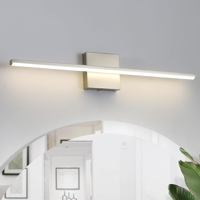 Modern Bathroom Vanity Light 24 Inch, 18W Brushed Nickel Bathroom Light Fixture Over Mirror, Dimmable 5CCT LED Wall Sconce Lighting for Restaurant