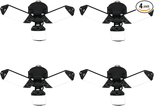 LED Garage Light, 80W 8000 Lumen Ceiling Lights with 3 Adjustable Panels, E26/E27 6500K Daylight Light Bulb Fixture LED Lights for Garage, Barn, Attic Workshop Bay Light (80W 4Pack)
