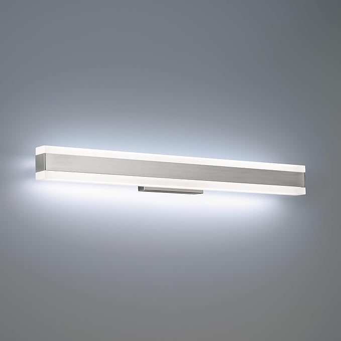 Modern Forms Cinch 25in LED Bathroom Vanity or Wall Light 3-CCT 2700K-3000K-3500K Set to 2700K in Brushed Nickel
