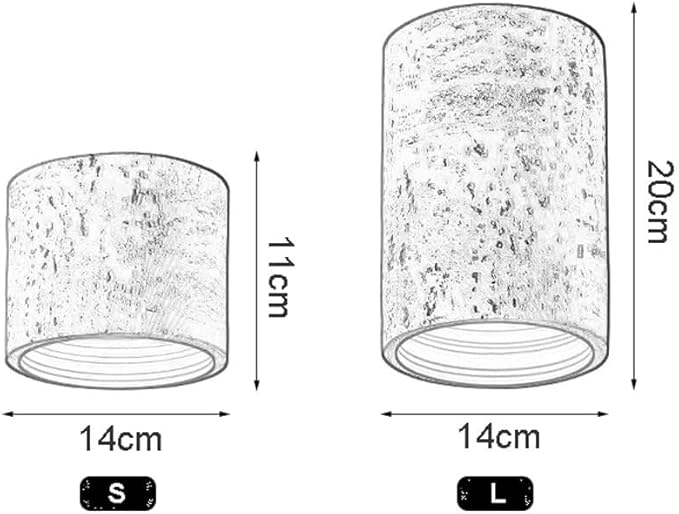 Modern Minimalist Concrete Ceiling Light Fixture Flush Mount LED Ceiling Lamp for Living Room, Bedroom, Hallway Wabi-Sabi Style Cement Cylinder Spotlight Warm White 3000K(Red Color,H-11cm)