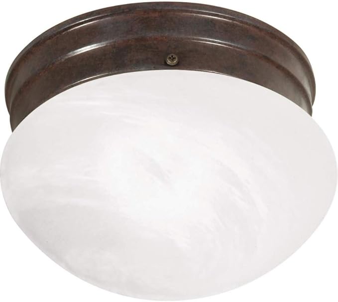Nuvo Lighting SF76/670 One Light Mushroom, Old Bronze/Alabaster Glass