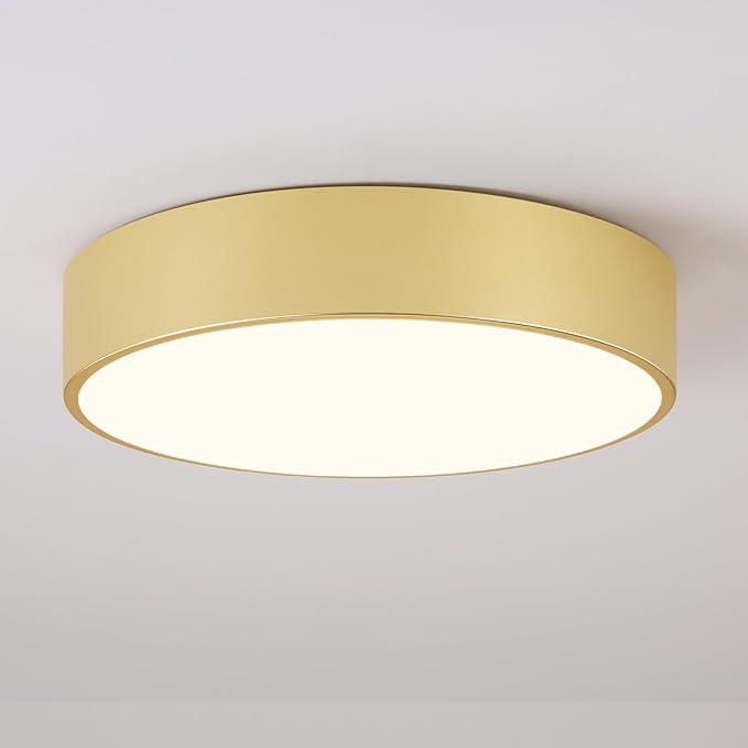 5CCT Modern Gold Close to Ceiling Light Fixtures,15.8 Inch Large Ceiling Lighting,Dimmable LED Ceiling Lamp for Bedroom, Living Room, Laundry Room