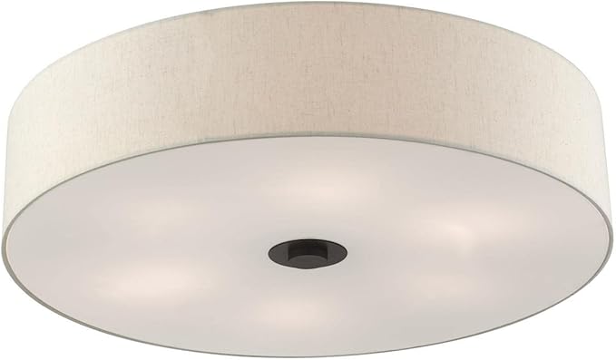 Livex Lighting Meridian - 6 Light Semi-Flush Mount in Modern Style - 30 Inches Wide by 11.25 Inches high-English Bronze Finish
