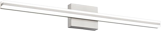 SOLFART Bathroom Lighting Fixtures Over Mirror Dimmable 32 Inch LED Vanity Lights Brush Nickel Bathroom Light S8200-810mm-NK-D
