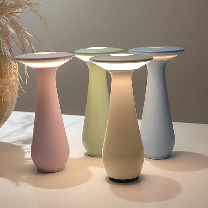 Rechargeable Vase Lamp, Cordless Flower Table Lamp for Restaurant & Dining Room, Portable LED Small Night Light for Bedroom Office, Unique Birthday Gifts for Women