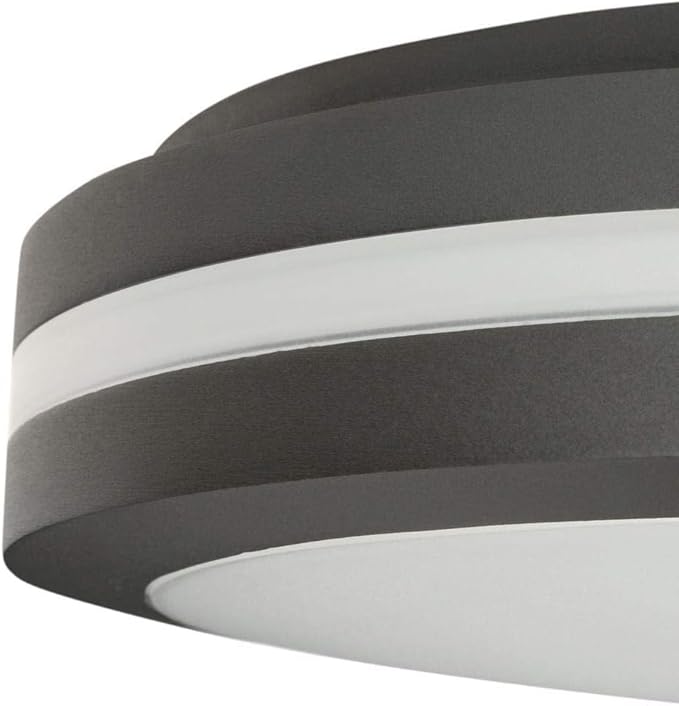 Lithonia Lighting Outdoor Flush Mount LED Ceiling Light, Exterior Ceiling Lighting Fixture, 4000K Cool White Light, Dark Bronze (OLCFM 15 DDB M4)