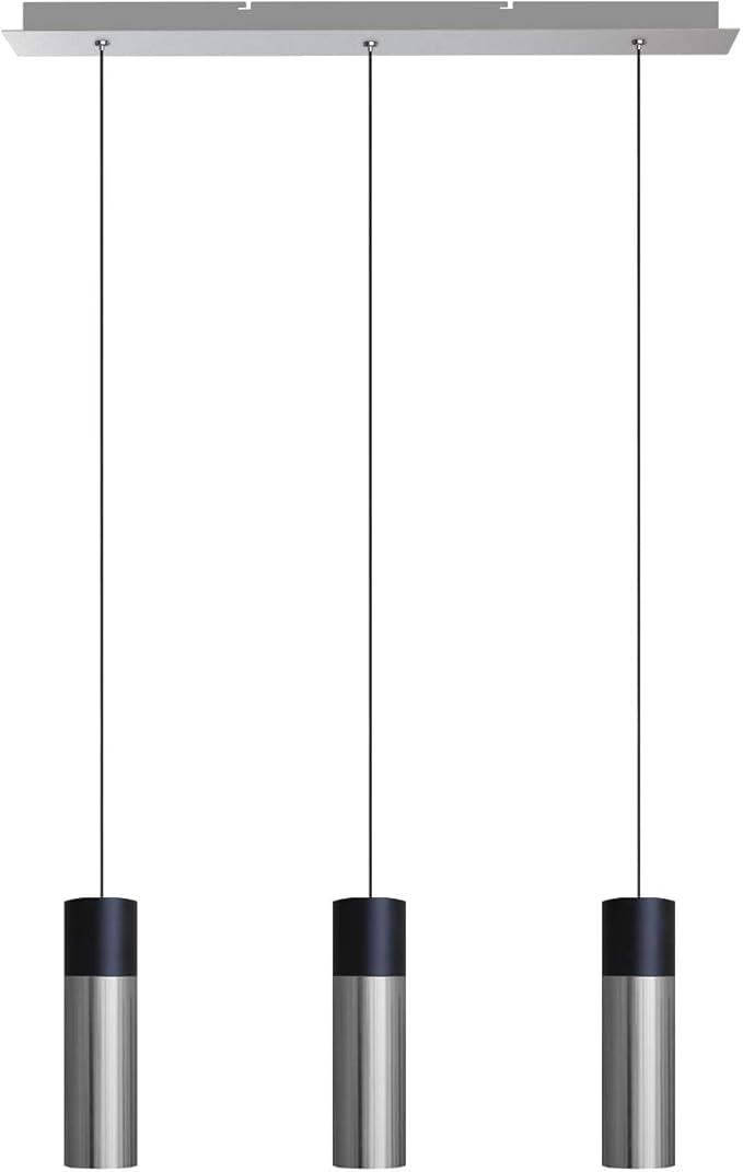 Vela 3 Mini Pendant Lighting Black-Nickel - LED Hanging Light Fixture for Kitchen Island, Bar, Foyer - Cluster Pendants - Dimmable, Adjustable Wire, Lamp Bulb Included