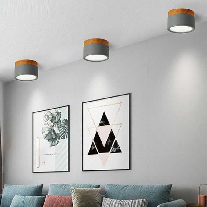 4.2-Inch Macaron Style Ceiling Light, Nordic Modern Ceiling Light Fixture, 15W LED Mini Cylinder Minimalist Close to Ceiling Lamp for Bedroom Hallway Entryway Kitchen Foyer Office