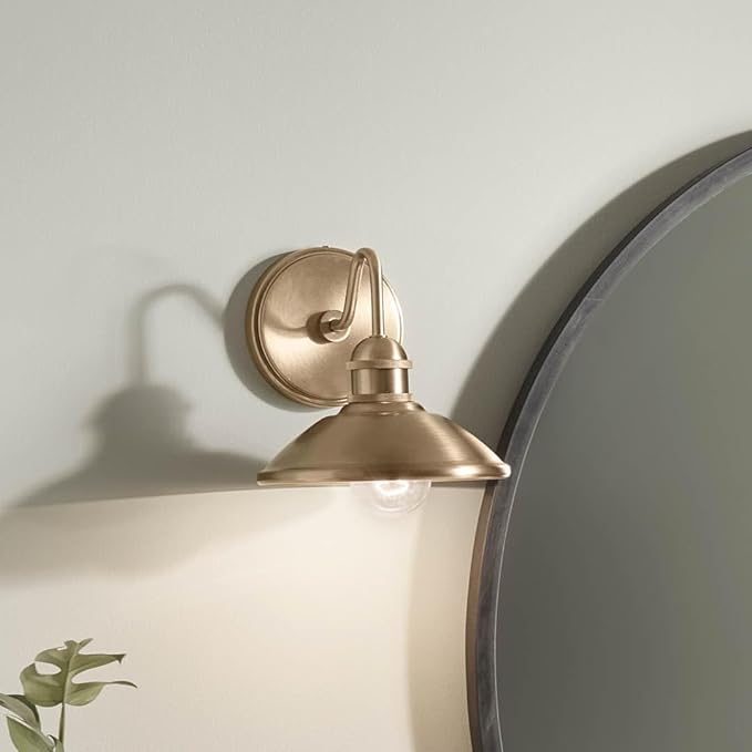 Kichler Clyde 1 Light Bathroom Vanity in a Rich Champagne Bronze Finish, for Bathrooms, (7.25" H x 7.5" W x 8.25" Ext.), 45943CPZ