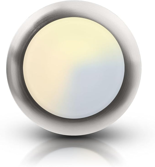 ECOELER LED Disk Light, 6inch Brushed Nickel Aluminum Trim Dimmable Downlight, 3000K/4000K/5000K Selectable Flush Mount Ceiling Light Fixture, 16.5W 1000Lm, ETL Listed