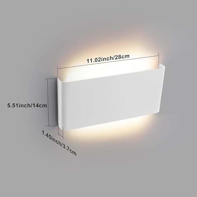Mille Lucciole 11"Modern LED vanity light,15W Dimmable 5 CCT (3000K-6500K) Adjustable Wall Lamp,Up and Down Wall Lighting,Indoor Wall Sconce for Bedroom,Staircase,Hallway,Dressing Table, 4 Pack（White）