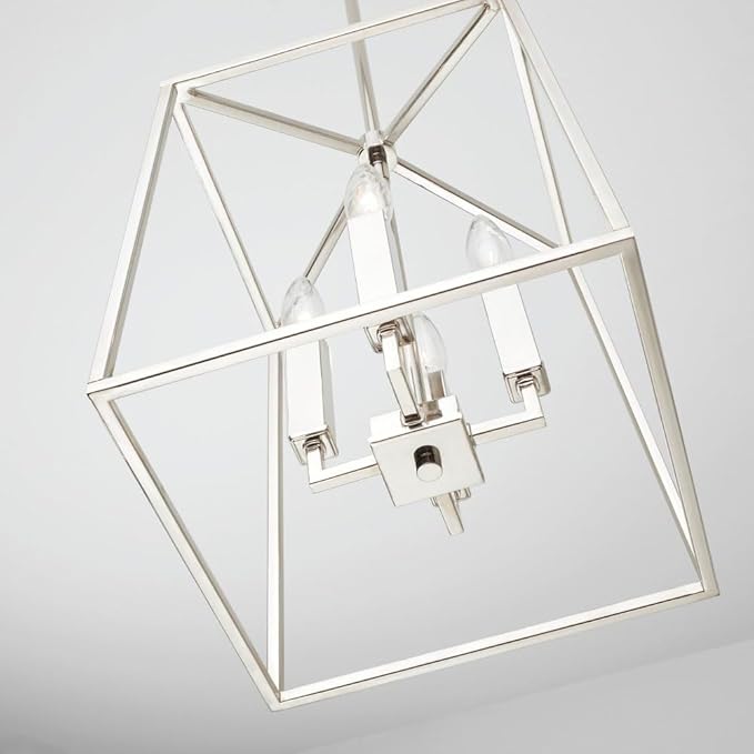 Capital Lighting 537641MS Thea Lantern Foyer Pendant, 4-Light 240 Total Watts, 15" H x 12" W, Mystic Sand
