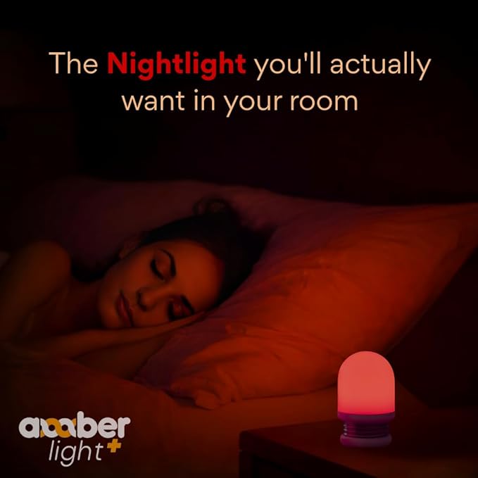 Amber Light + Red Light Pebble, 670nm Wavelength, Rechargeable Sleep Aid Lamp, 2.4x3.5 Inch, Deep Sunset Ambience, 1000mAh Battery, Melatonin-Friendly Night Light