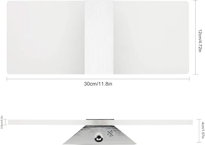 LED Wall Sconce Modern Wall Light Lamps 12W Cool White 6000K Up and Down Indoor Acrylic Lighting Fixture for Living Room Bedroom Hallway Conservatory Home Room Decor Not Dimmable No Plug(3 Pack)