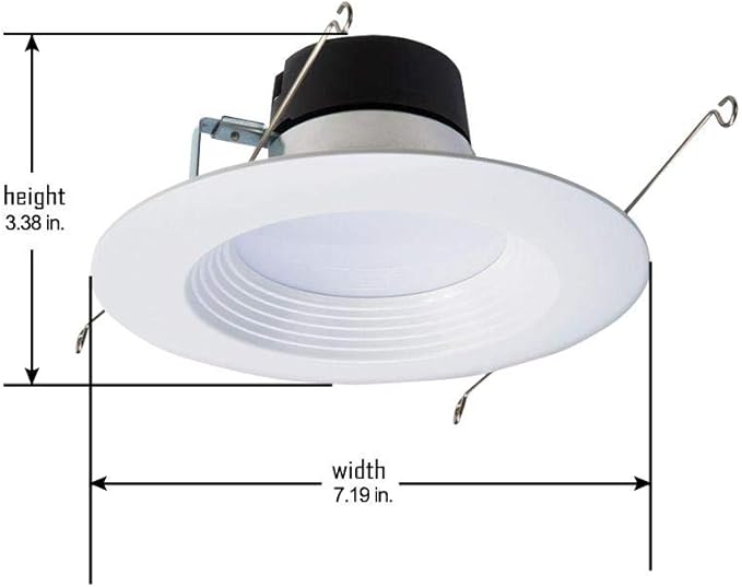 HALO LT 5 in / 6 in LED Recessed Lights Retrofit Can Light Fixtures 6 Pack 3000K Warm White 600 Lumens Wet Location Dimmable Ceiling Downlights with Baffle White Trim