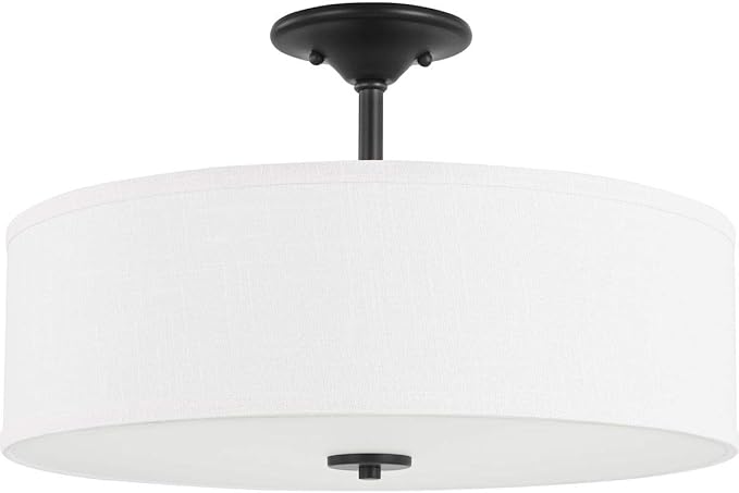 Progress Lighting Inspire Collection Graphite Three-Light 18" Semi-Flush Mount, 11.50x18.00x18.00