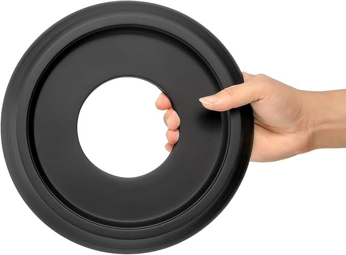 4 Packs Molded Nylon Ceiling Medallion for Light Fixtures and Ceiling Fans,10"OD x 4"ID x 1"P (Fits Canopies up to7-1/4") (Black)