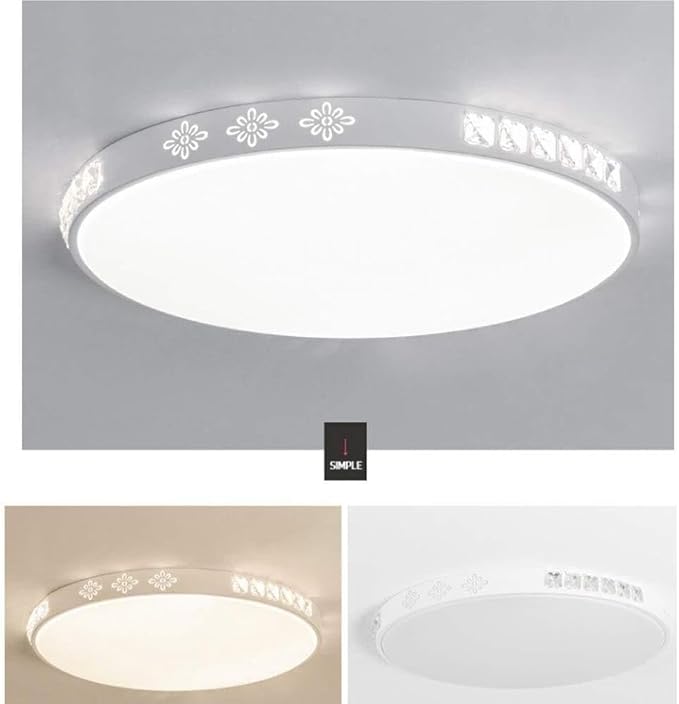 Ultra Thin Modern Round Ceiling Lamp Flush Mount Ceiling Light Fixture Chandelier for Office Stairwell Aisle Loft Living Room Bedroom Dining Room Kitchen Study Corridor(Warm Light,30cm)