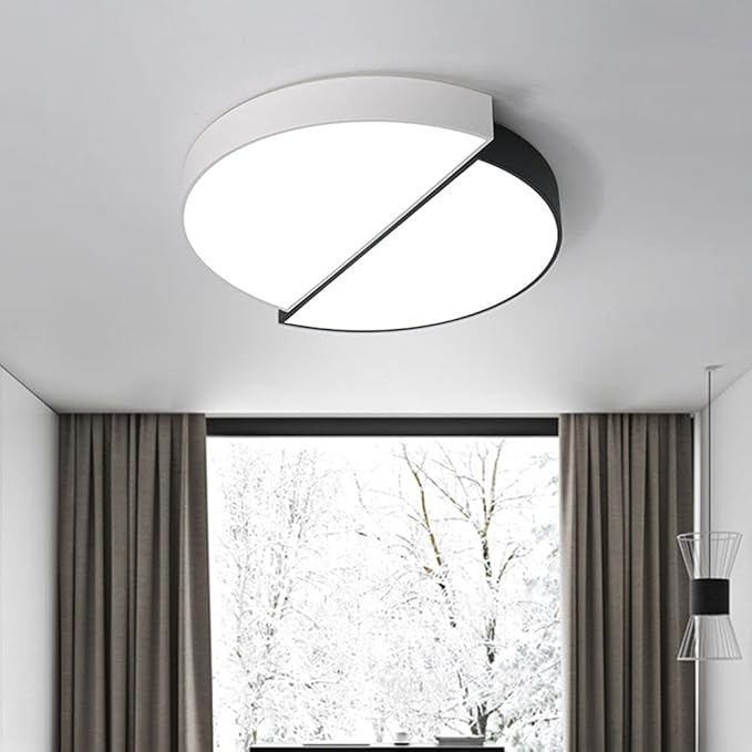 Minimalist Ceiling Lamp White Light Energy Saving LED Lights Easy to Install Lighting Fixture Decorative Black and Style Bedroom Study Living Room