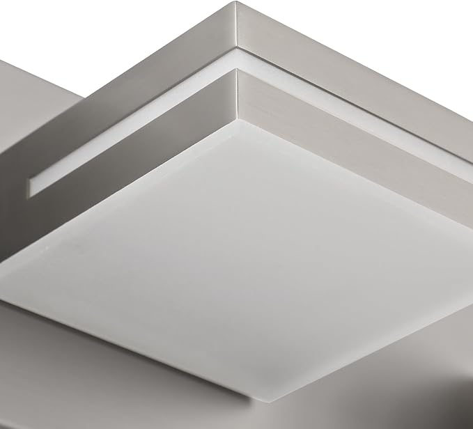 SineRise LED Modern Bathroom Vanity Light Fixtures (7-Light, 55-Inch, Dimmable), Brushed Nickel Modern Acrylic Bathroom Wall Lighting Fixtures Over Mirror (Cool White 6000K)