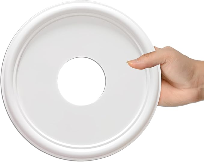 EIFHYT Molded Nylon Ceiling Medallion for Light Fixtures and Ceiling Fans 13"OD x 4"ID x 1-1/8"P (Fits Canopies up to 10-1/4") White