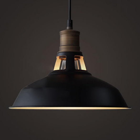 CLAXY Ecopower Industrial Barn Mini Metal Pendant Light 1 Light Hardwired for Kitchen Loft Restaurant Bar