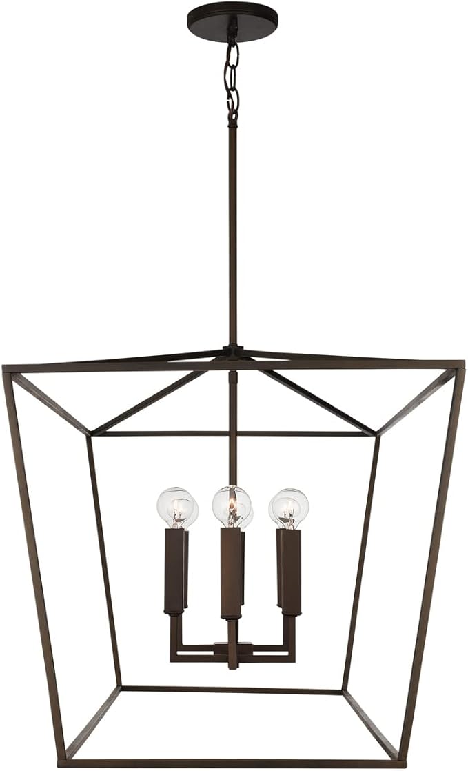 Capital Lighting 837661OR Thea Symmetrical Clear Line Island/Linear Pendant, 6-Light 360 Total Watts, 21" H x 42" W, Oil Rubbed Bronze