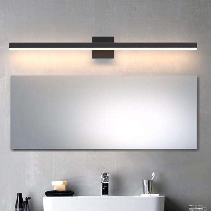 Aipsun 40 inch Modern Black Vanity Light LED Bathroom Vanity Light Fixtures Black Wall Light for Bathroom (Warm White)