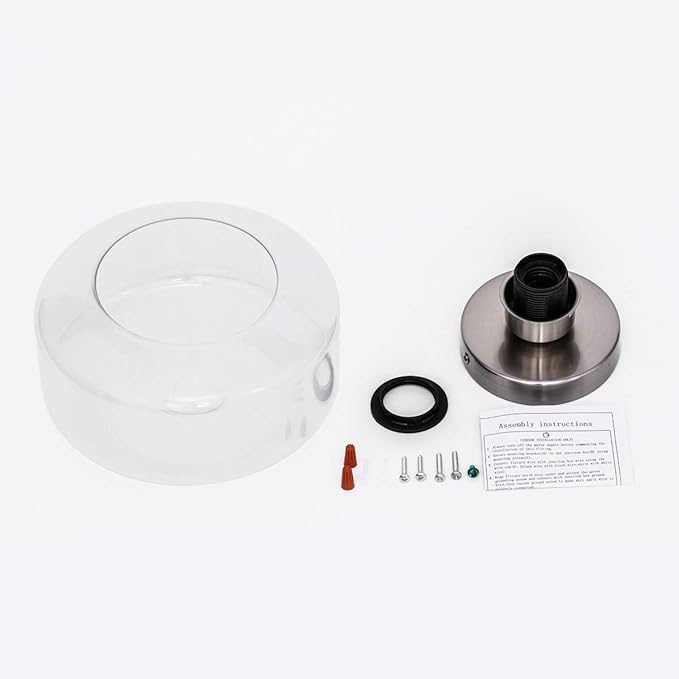 TeHenoo Semi Flush Mount Ceiling Light,Clear Glass Shade, E26 Socket,Brushed Nickel Ceiling Light Fixtures for Hallway,Entryway,Porch