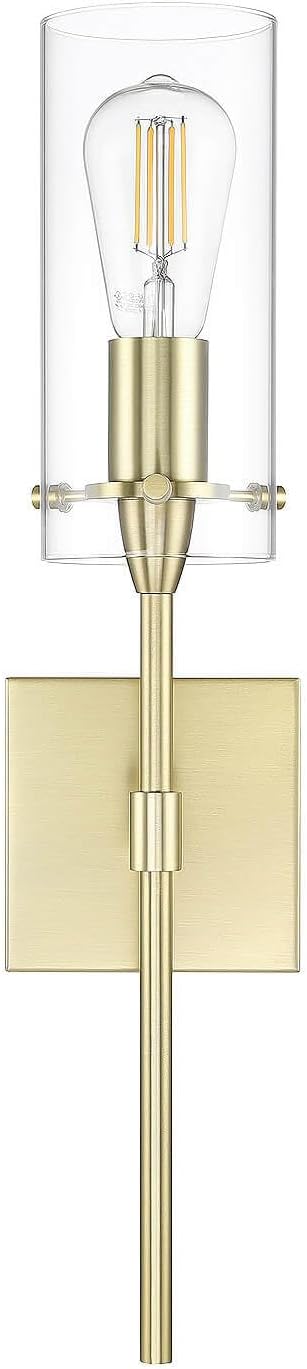 XiNBEi Lighting Brass Wall Sconce Set of 2, Modern Single Bathroom Sconces Wall Lighting Indoor Sconce Bathroom Lighting for Bedroom Vanity & Living Room