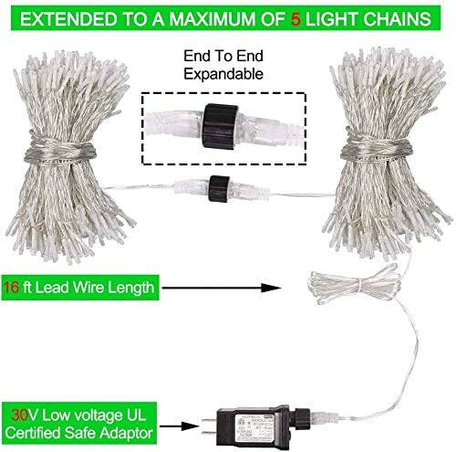 Star 304 LED 9.8ftx9.8ft 30V 8 Modes,Window Curtain String Lights Wedding Party Home Garden Bedroom Outdoor Indoor Wall Decorations (Green