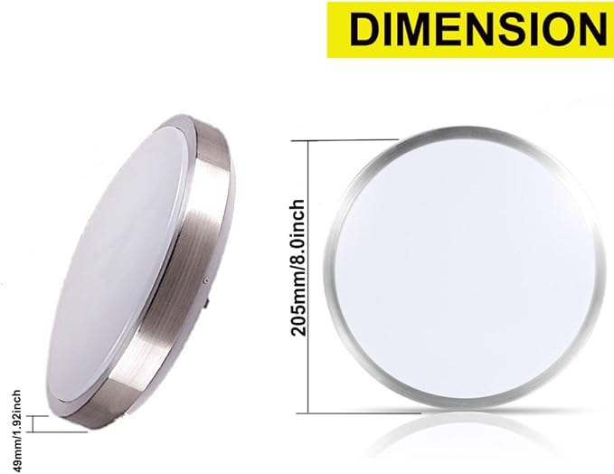 8-Inch LED Ceiling Lights, Flush Mount Lighting Round,5000K Natrual White,12W 880LM 80W Incandescent Equivalent(AC85V-265V),Closet Light,Ceiling Lighting for Kitchen Bathroom Dining Room