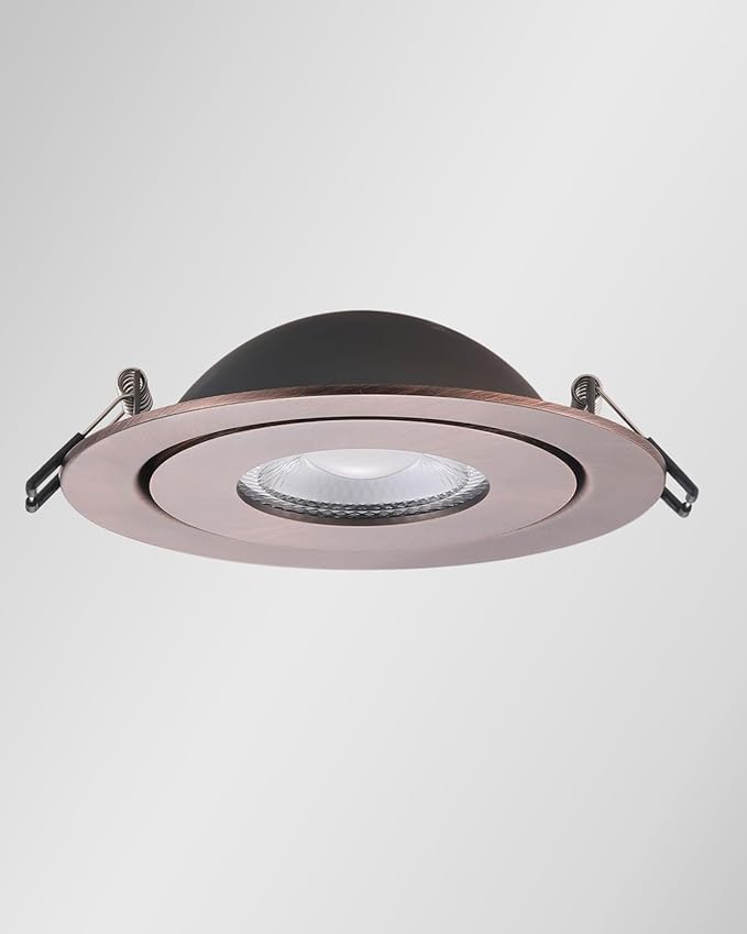 POPANU Recessed Lights 4 Inch, Oil Rubbed Bronze Gimbal Downlight with 360° Rotation to Highlight Artwork and Create Accent Lighting in Living Room or Kitchen 6 Pack