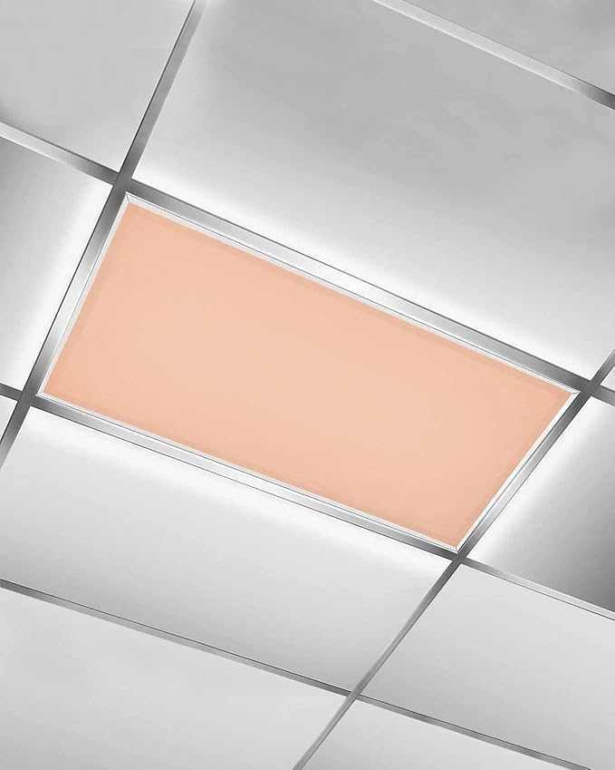Magnetic Light Cover for Classroom Drop Ceiling,1 Pack 4x2 Ft Fluorescent Light Covers for Office Home Ceiling Light Peach Coral Solid Color Lampshade
