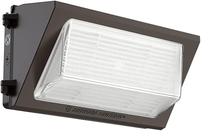 Lithonia Lighting 17" LED Wall Pack Outdoor Light Fixture, 3-Way Selectable CCT 3000K/4000K/5000K, Adjustable Lumens, Dusk to Dawn Photocell, UVOLT, Bronze (TWR2 LED ALO SWW2 UVOLT PE DDBTXD)