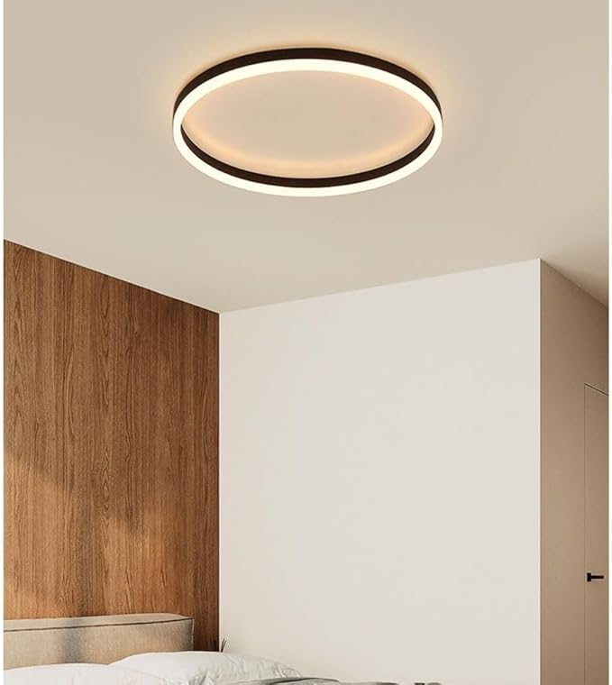 Minimalist Style Black Circle Close to Ceiling Lamp, Adjustable Warm Light/Neutral Light/White Light, Ultra-Thin 2.36in, Ideal for Small Spaces, Balcony, Porch, and Laundry Room Lighting