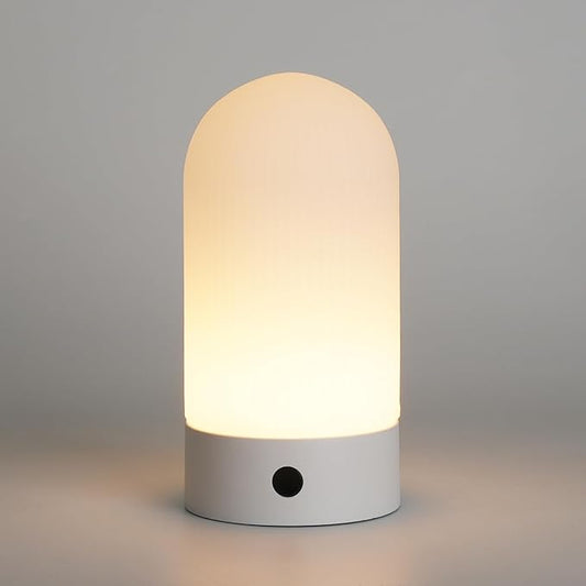 WEILAILUX Battery Operated Shower Lamp Waterproof, Small Portable Cordless Table Lamp Rechargeable, Touch Dimmable Mood Light for Home/Patio/Dining/Outdoor (White)