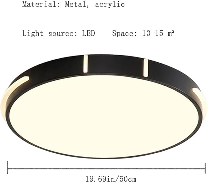 Modern Minimalist Ceiling Lamps Metal and Acrylic Flat Lighting Black and White Circular Ceiling Lights Suitable for Bedrooms and Study Rooms