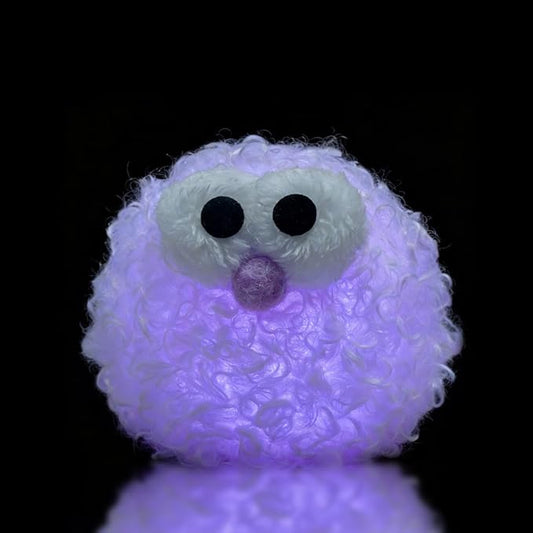 Plush Night Light Cute LED Table Lamp Cozy Dimmable Nightlight Rechargeable Bedside Lamp Funny Desk Decor Lamp for Halloween Christmas Birthday Gift (Purple)