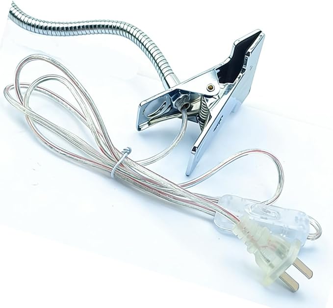 QUANS 5W 5x1W Cool White Clamp Clip on 19inch Flexible Gooseneck High Power LED Desk Table Sewing Study Work Bedside Reading Swing Arm Light Lamp,Ultra Bright Silver 110V US Plug