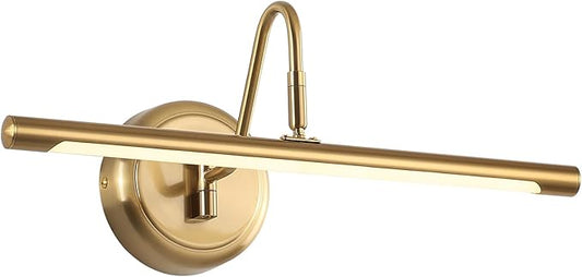 JOOSENLUX Dimmable Picture Lights - Modern 7W LED Wall Sconces for Paintings, 16.54" Long, 3000K Warm Light, Brass Golden Finish - Indoor Hallway Lighting Fixtures with Hard-Wired Connection