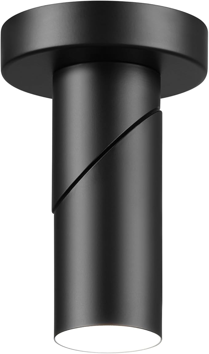 Globe Electric 64000113 4.5" Convertible Wall or Ceiling Mount LED Integrated Track Lighting Spotlight, Matte Black, Adjustable Pivoting Head, 9W, 500 Lumens, 3000 Kelvin, Dimmer Switch Compatible