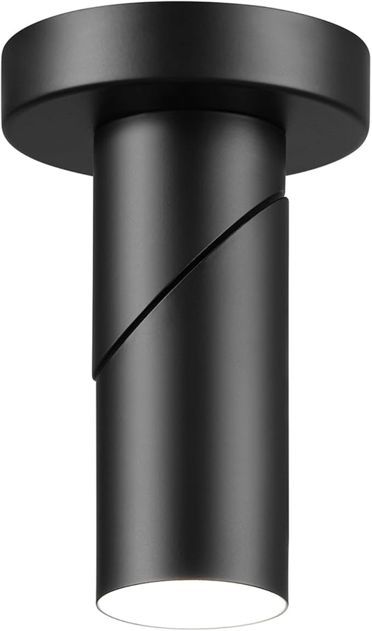 Globe Electric 64000113 4.5" Convertible Wall or Ceiling Mount LED Integrated Track Lighting Spotlight, Matte Black, Adjustable Pivoting Head, 9W, 500 Lumens, 3000 Kelvin, Dimmer Switch Compatible