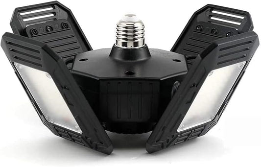 LED Garage Lights with Motion Sensor - 12000 Lumen 6500K Daylight 120W, Four Leaf Garage Organization Ceiling Lighting